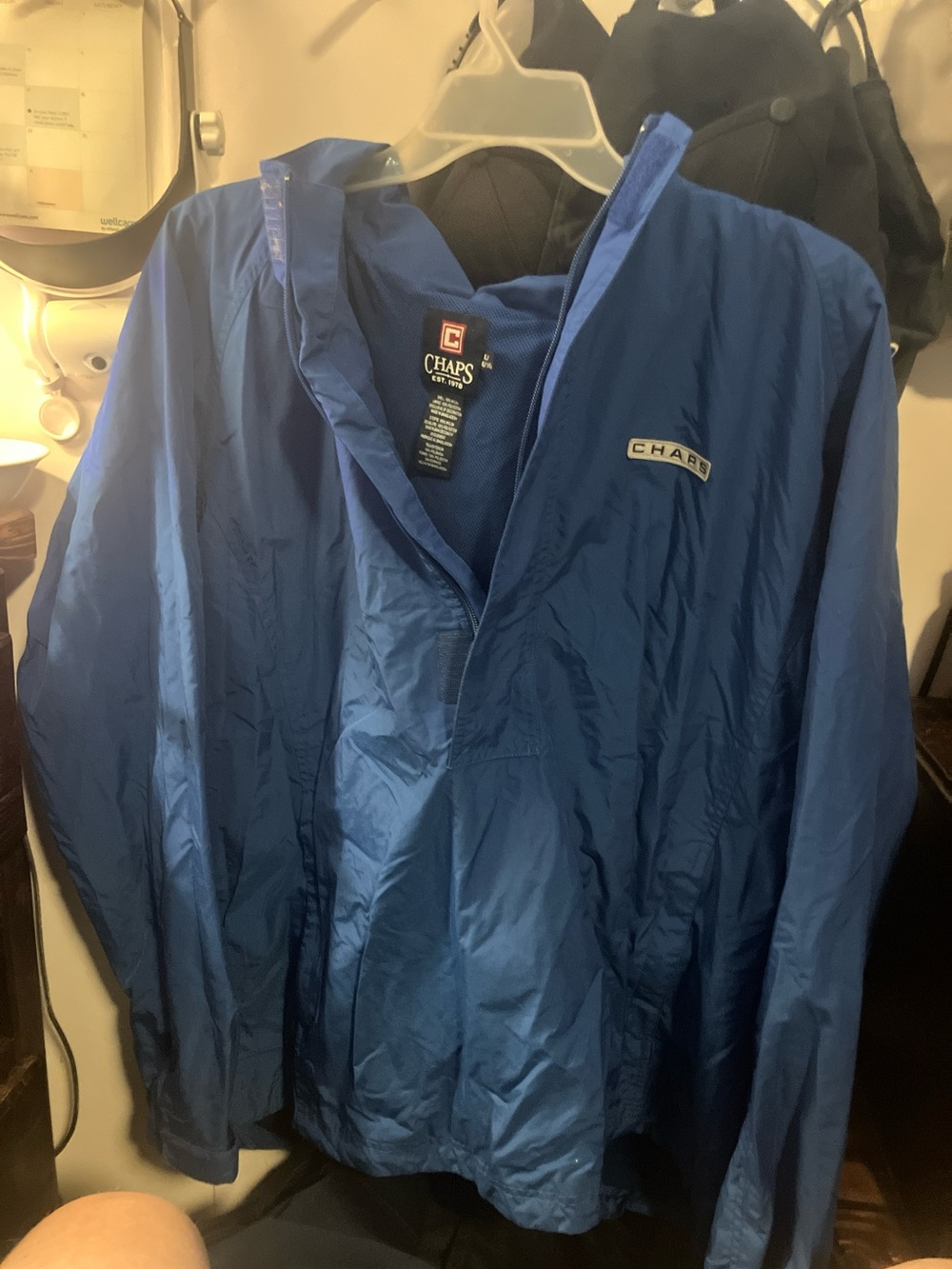 Chaps Men's Royal Blue Windbreaker Jacket,mensXL